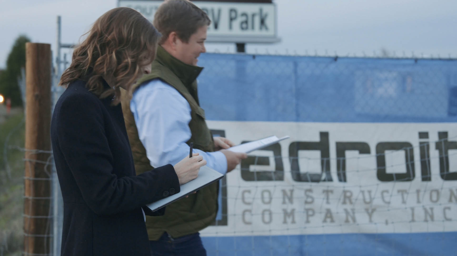 Logan Haugen of HUB Team Haugen on an industrial construction site