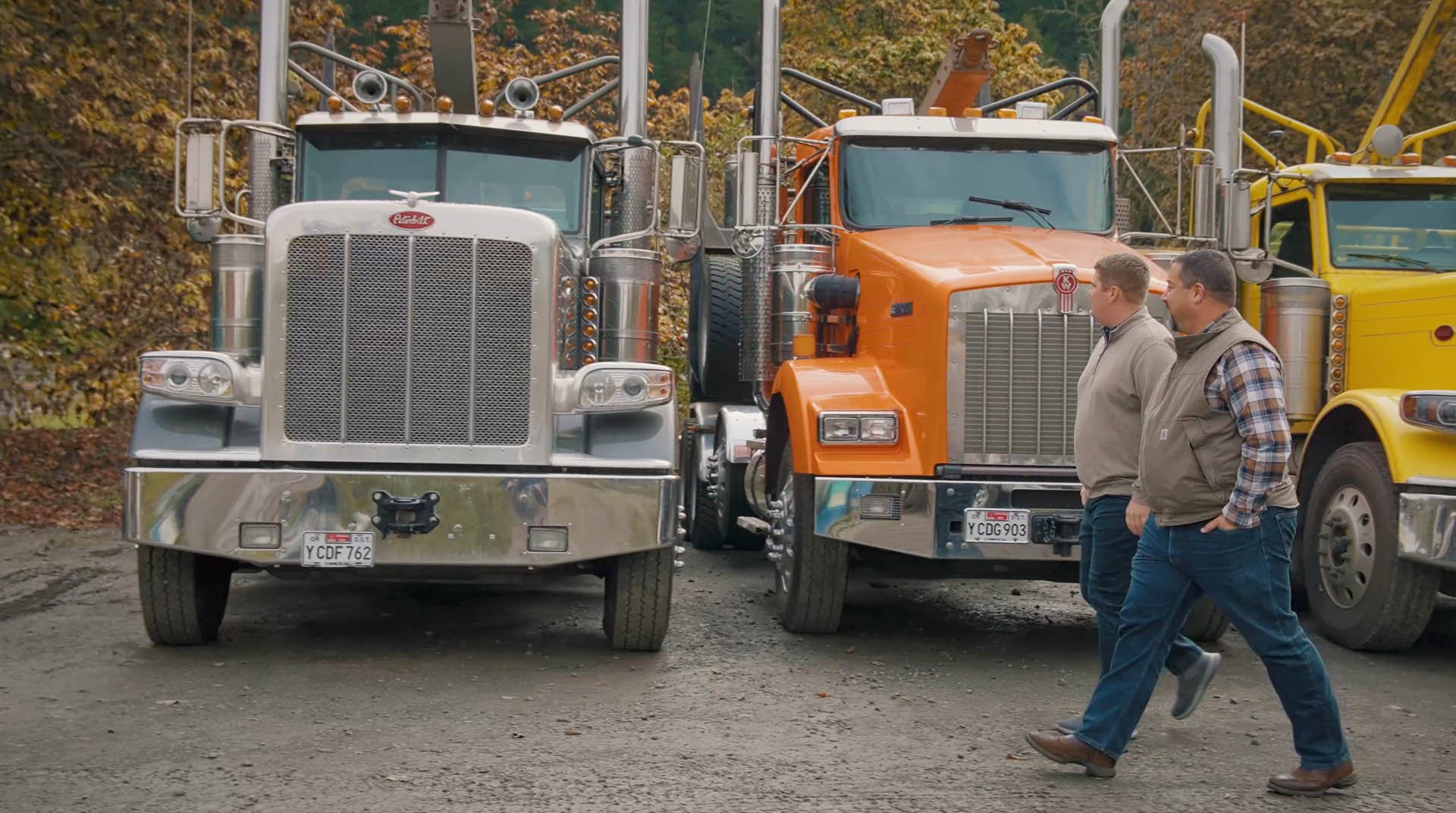 Logan Haugen of HUB Team Haugen on site with a commercial truck fleet